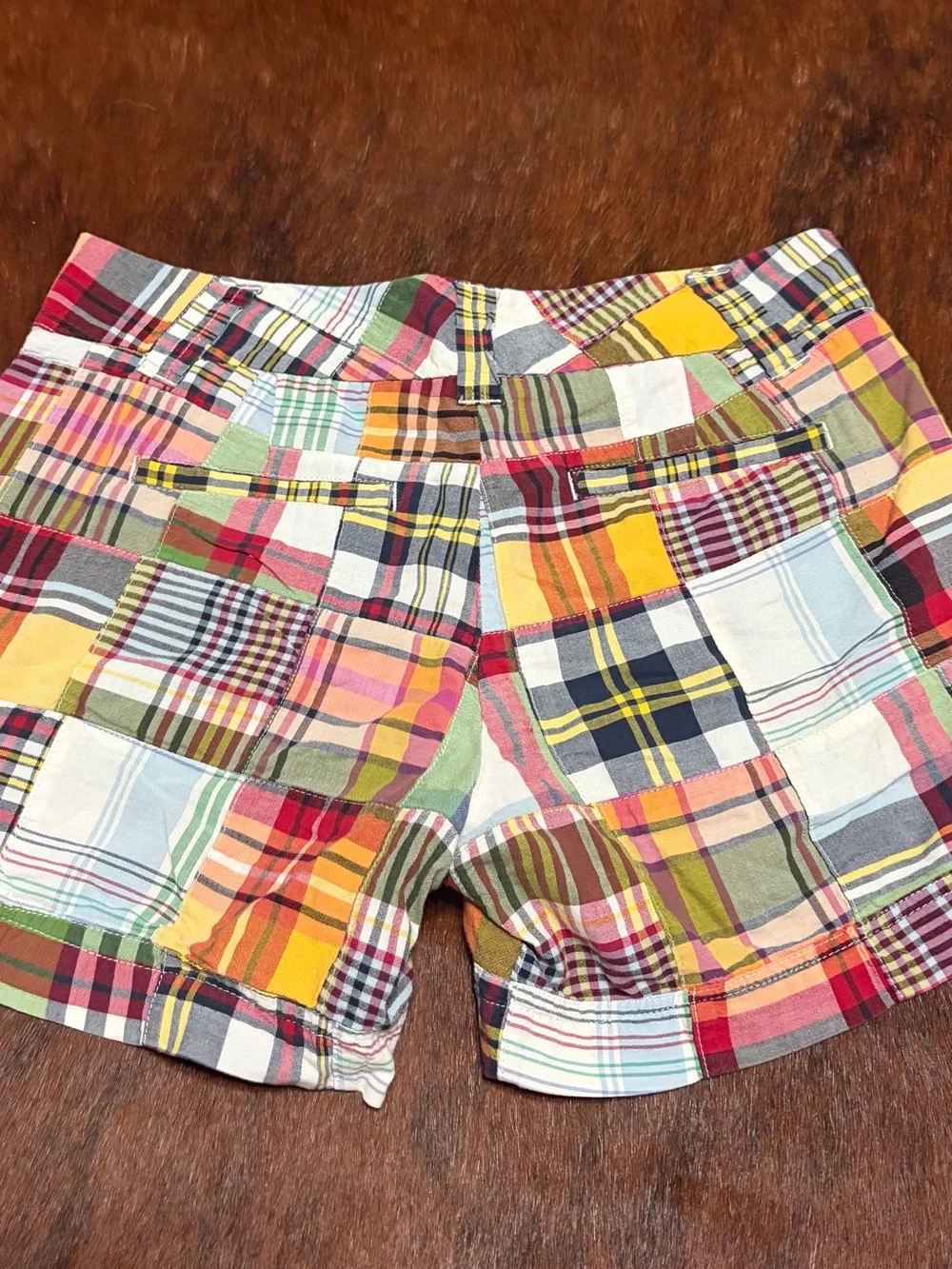 J. Crew Multicolor Patchwork Plaid Bermuda Shorts - Picture 2 of 3
